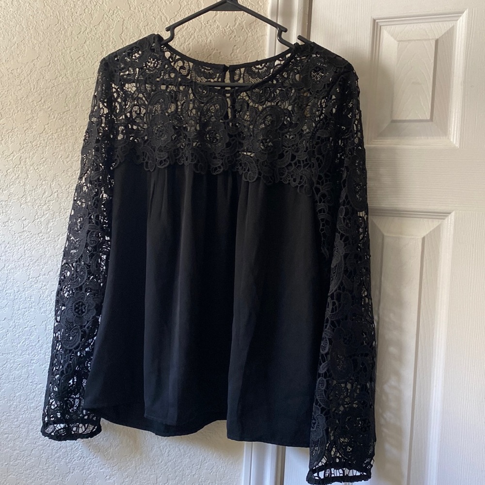 J Crew Lace Top Black